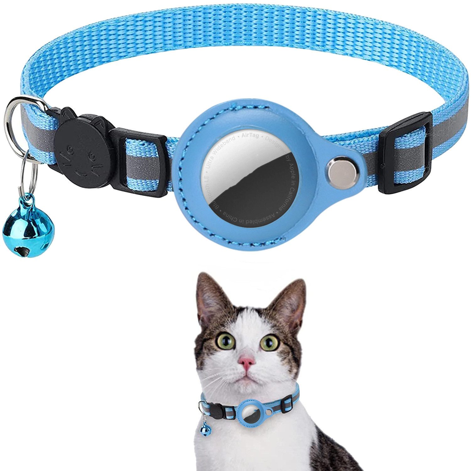 1Piece-For-Apple-Airtag-Case-Dog-Cat-Bell-Collar-GPS-Finder-Luminous-Protective-Case-For-Apple 1Piece For Apple Airtag Case Cat Bell Collar GPS Finder Luminous - Image 1
