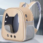 Cat Carrier Bag PU Portable Travel Outdoor Backpack for Cats Transparent - Image 2