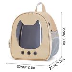 Cat Carrier Bag PU Portable Travel Outdoor Backpack for Cats Transparent - Image 7