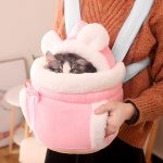 Cat Carrier Bag Small Pets Backpack Winter Warm Soft Plush Carring - Image 3