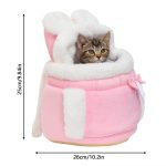 Cat Carrier Bag Small Pets Backpack Winter Warm Soft Plush Carring - Image 7