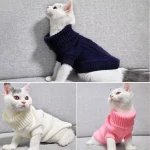 Cat Sweater Winter Warm Cotton Cat Clothes Knitted Kitten Vest For Small Cats - Image 5