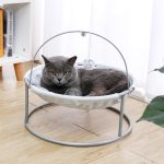Cat Bed Soft Plush Nest Cat Hammock Detachable Mat Pet Bed with Dangling - Image 2