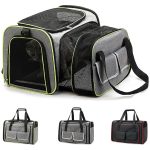 Soft Pet Carriers Portable Breathable Foldable Bag Cat Dog Carrier Bags Outgoing Travel Pets Handbag with Locking Safety Zippers - Image 2