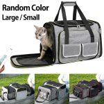 Soft Pet Carriers Portable Breathable Foldable Bag Cat Dog Carrier Bags Outgoing Travel Pets Handbag with Locking Safety Zippers