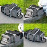 Soft Pet Carriers Portable Breathable Foldable Bag Cat Dog Carrier Bags Outgoing Travel Pets Handbag with Locking Safety Zippers - Image 3