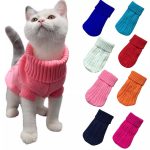 Cat Knitted Sweater For Cat Clothes Solid Color Jumper Puppy Pet - Image 2